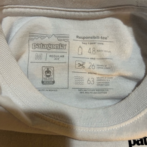 T-Shirt Patagonia P-6 Logo Responsibili - White Size M - Picture 6 of 6